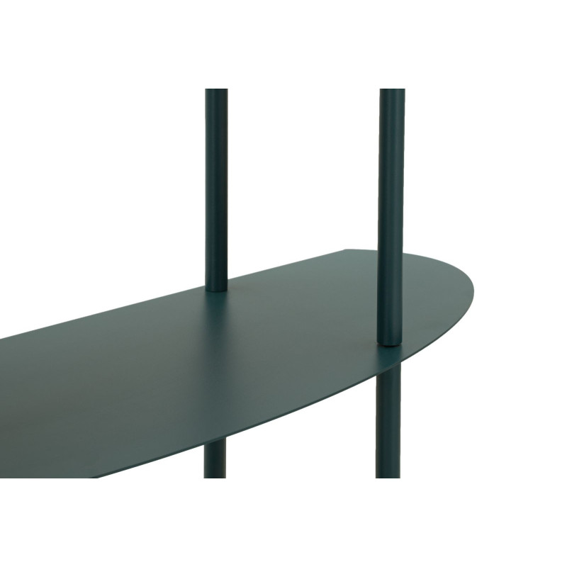 Console design Ovale 3 niveaux 90 cm Métal Bleu canard Saturno 