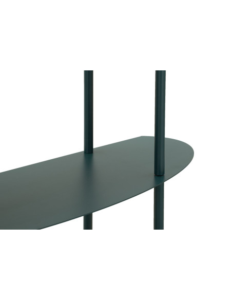 Console design Ovale 3 niveaux 90 cm Métal Bleu canard Saturno 