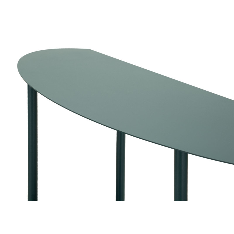 Console design Ovale 3 niveaux 90 cm Métal Bleu canard Saturno 