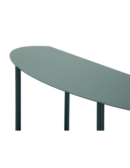 Console design Ovale 3 niveaux 90 cm Métal Bleu canard Saturno 