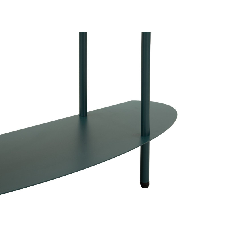 Console design Ovale 3 niveaux 90 cm Métal Bleu canard Saturno 