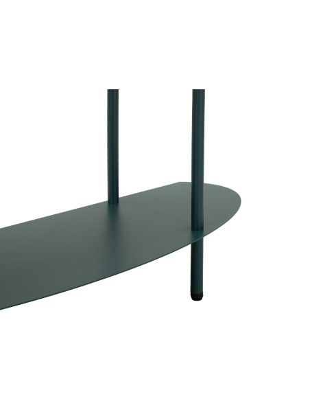 Console design Ovale 3 niveaux 90 cm Métal Bleu canard Saturno 