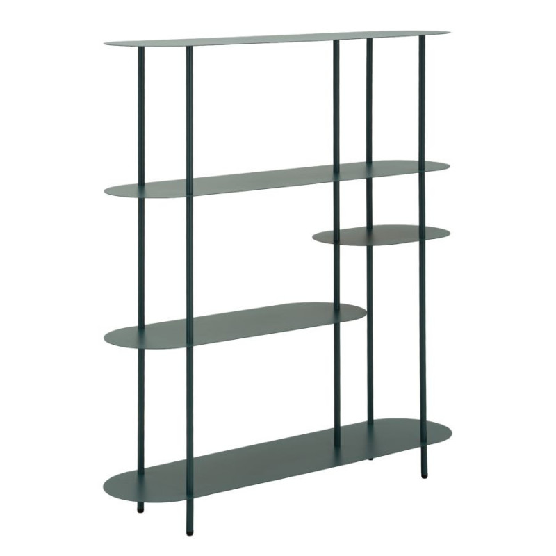 Étagère design Ovale 5 niveaux Métal Bleu canard Saturno 