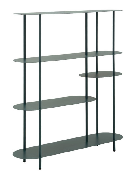 Étagère design Ovale 5 niveaux Métal Bleu canard Saturno 