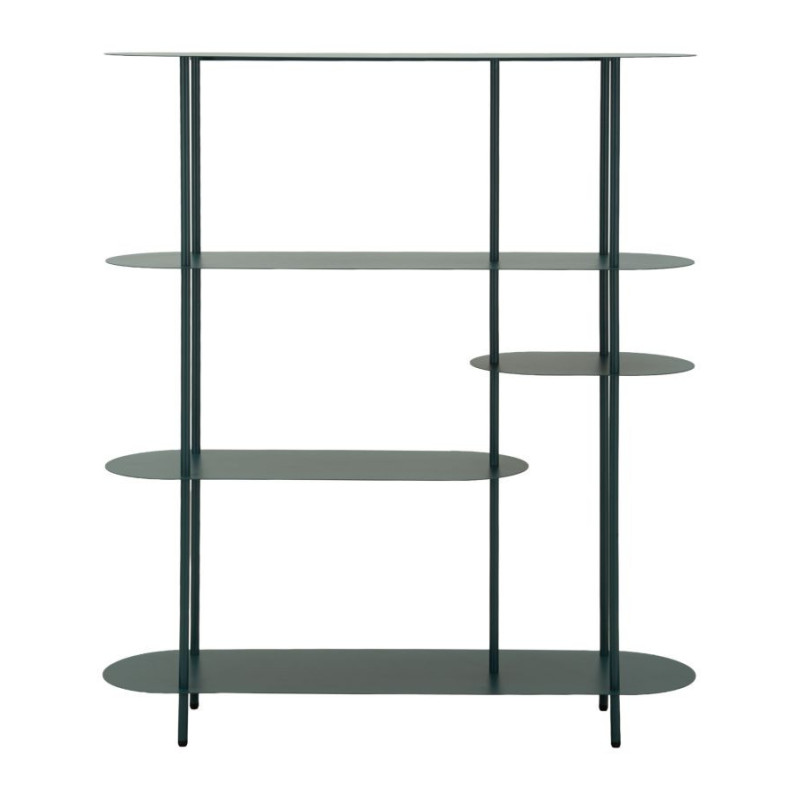 Étagère design Ovale 5 niveaux Métal Bleu canard Saturno 