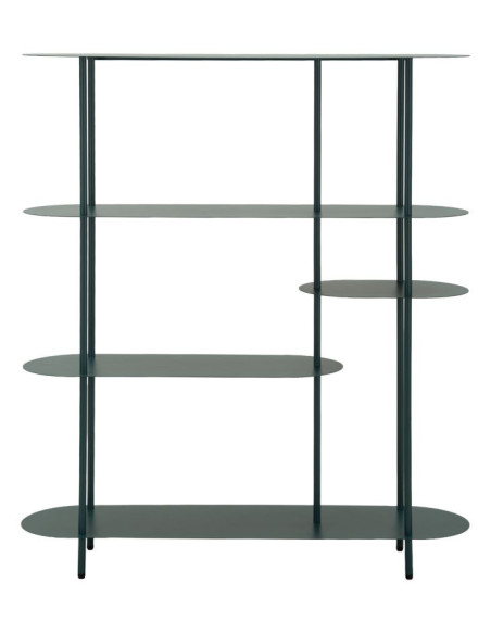 Étagère design Ovale 5 niveaux Métal Bleu canard Saturno 