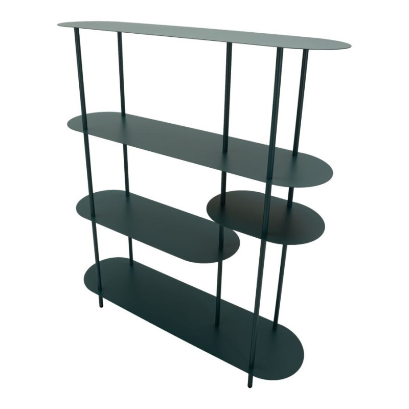 Étagère design Ovale 5 niveaux Métal Bleu canard Saturno 