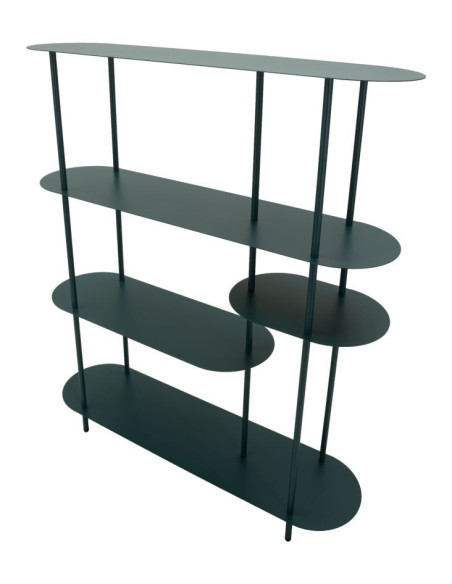 Étagère design Ovale 5 niveaux Métal Bleu canard Saturno 