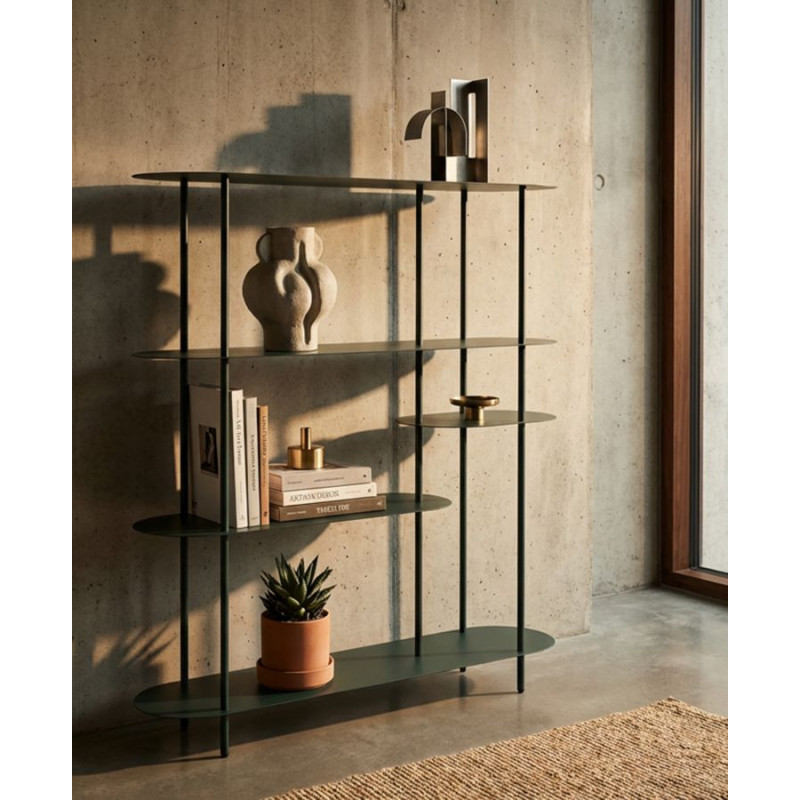 Étagère design Ovale 5 niveaux Métal Bleu canard Saturno 