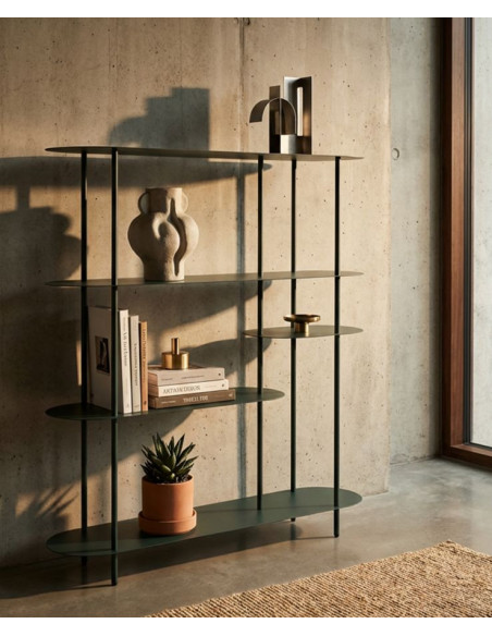 Étagère design Ovale 5 niveaux Métal Bleu canard Saturno 