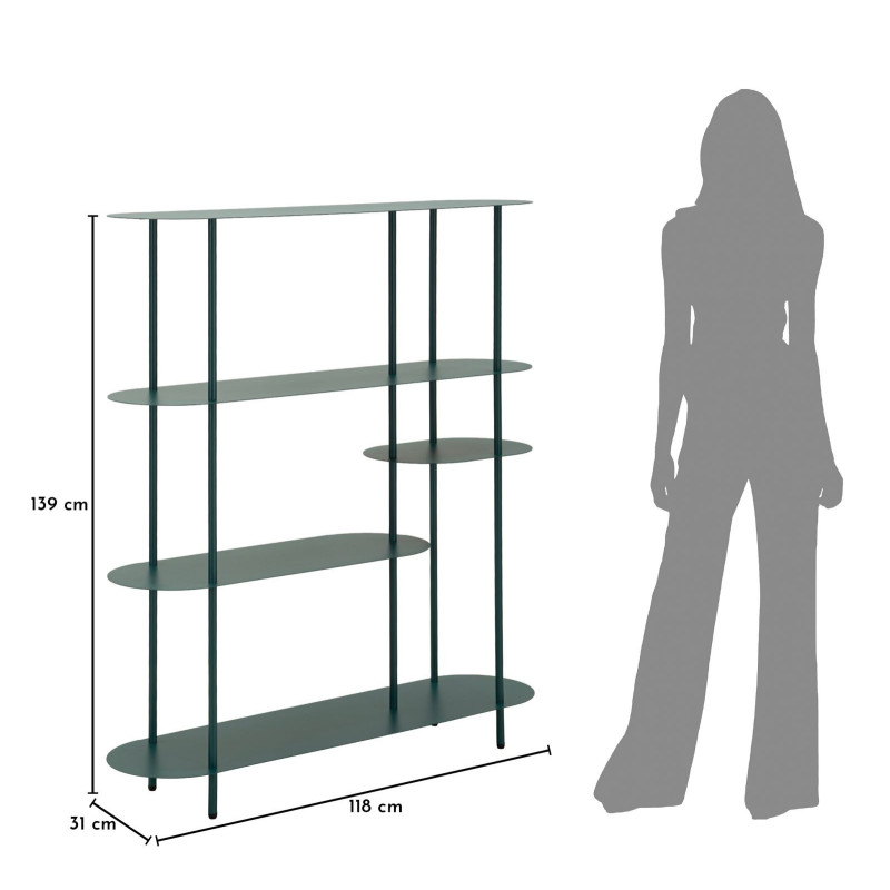 Étagère design Ovale 5 niveaux Métal Bleu canard Saturno 