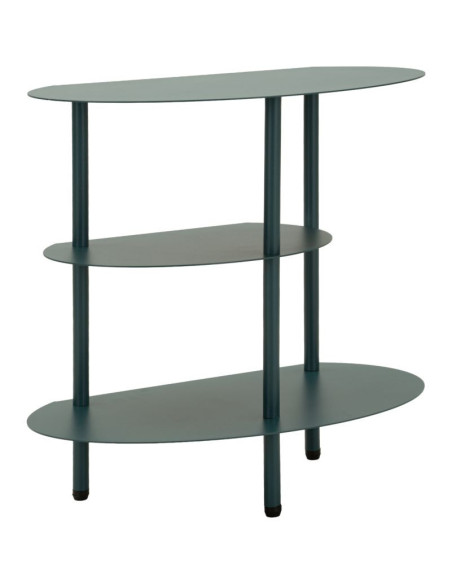 Table de chevet design Ovale 3 niveaux Métal Bleu canard Saturno 