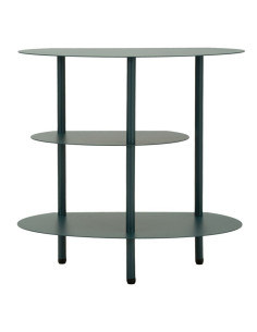 Table de chevet design Ovale 3 niveaux Métal Bleu canard Saturno 
