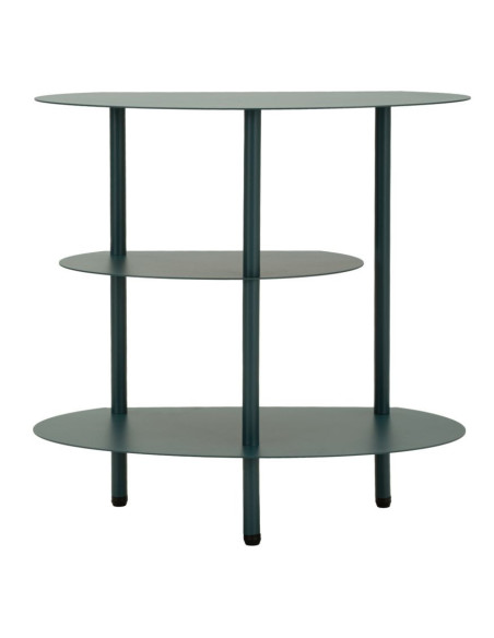 Table de chevet design Ovale 3 niveaux Métal Bleu canard Saturno 