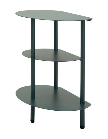 Table de chevet design Ovale 3 niveaux Métal Bleu canard Saturno 