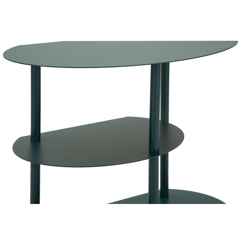 Table de chevet design Ovale 3 niveaux Métal Bleu canard Saturno 