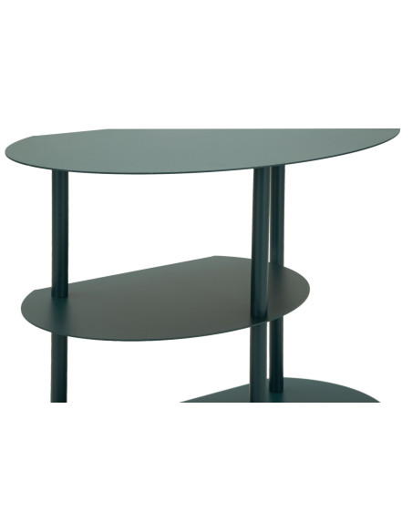 Table de chevet design Ovale 3 niveaux Métal Bleu canard Saturno 