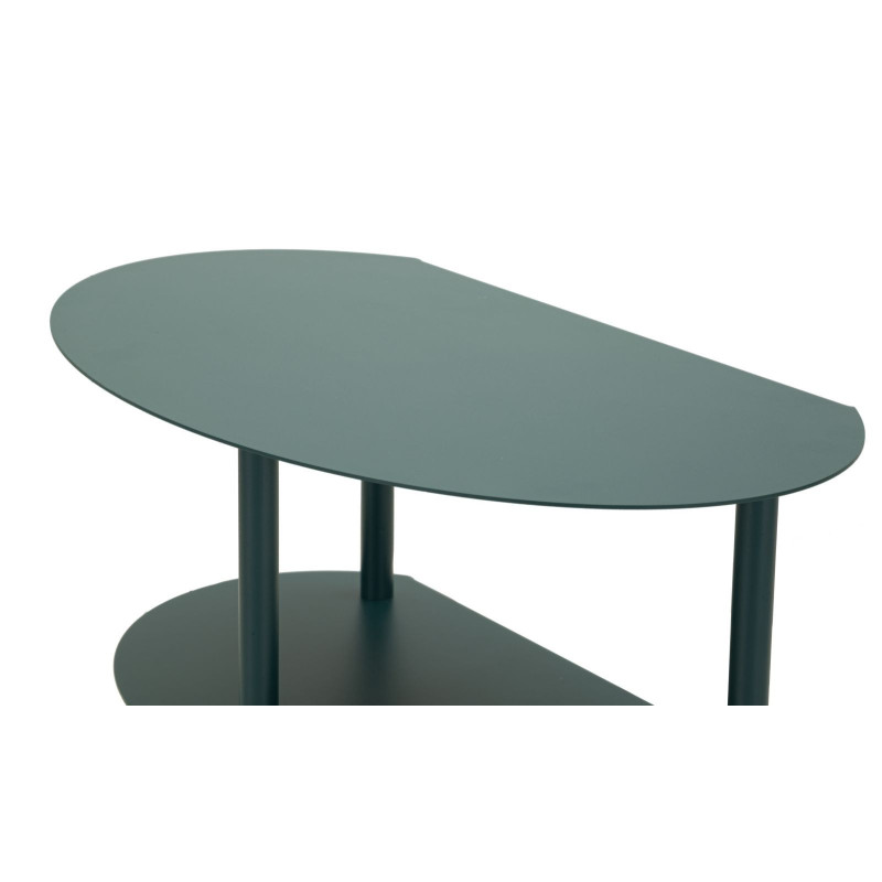 Table de chevet design Ovale 3 niveaux Métal Bleu canard Saturno 