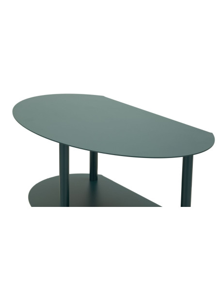 Table de chevet design Ovale 3 niveaux Métal Bleu canard Saturno 