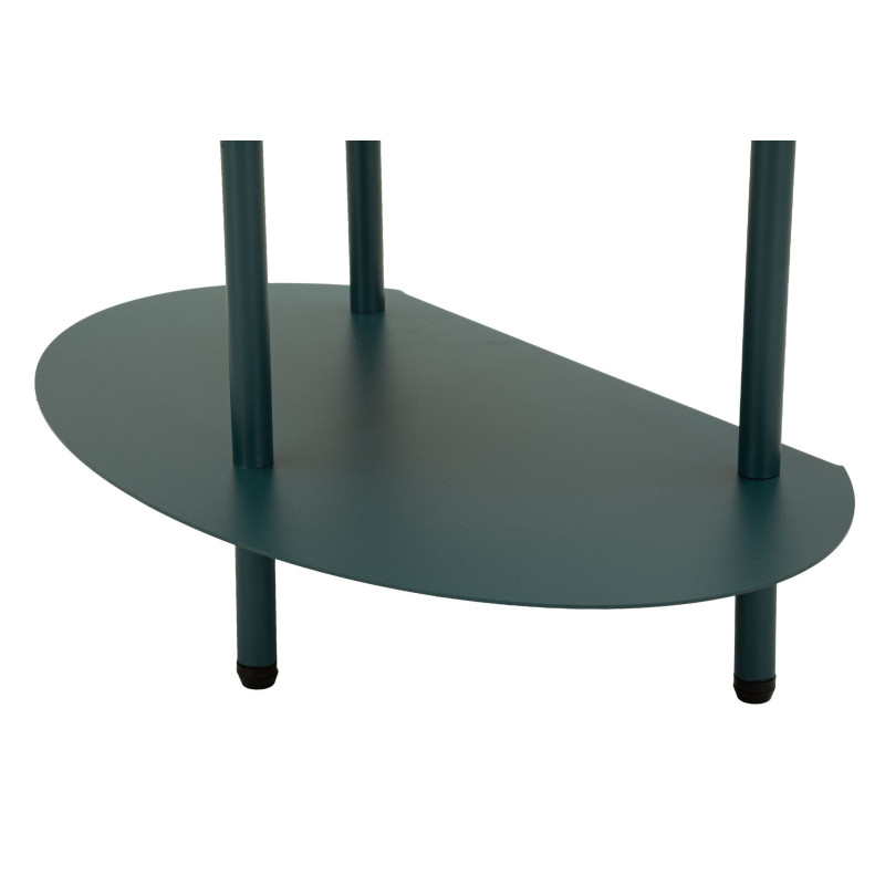 Table de chevet design Ovale 3 niveaux Métal Bleu canard Saturno 