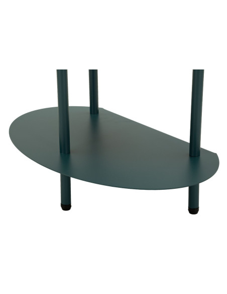 Table de chevet design Ovale 3 niveaux Métal Bleu canard Saturno 