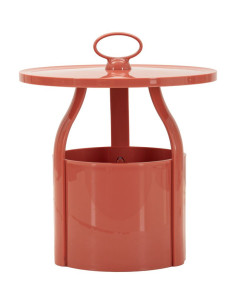 Table d'appoint design avec poignée & rangement Ronde 44 cm Plastique Rouge Iris 