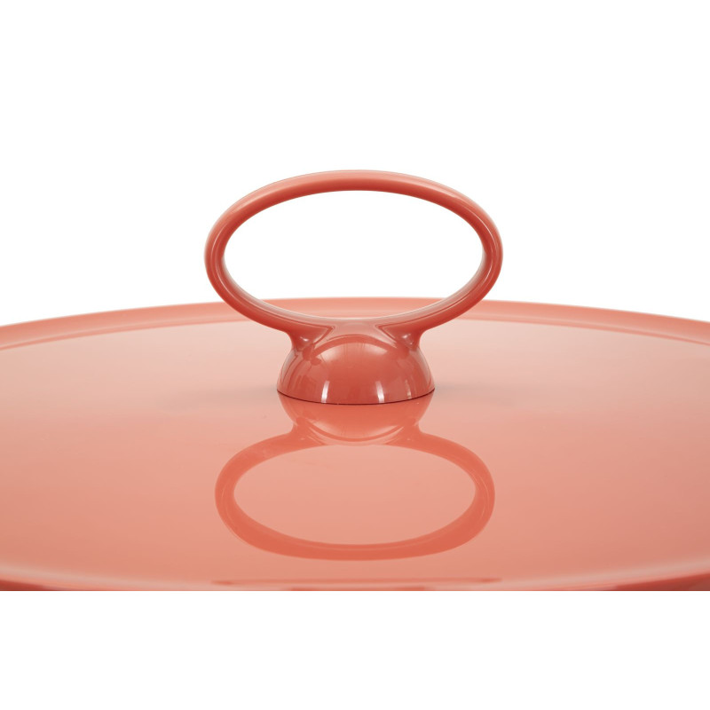 Table d'appoint design avec poignée & rangement Ronde 44 cm Plastique Rouge Iris 