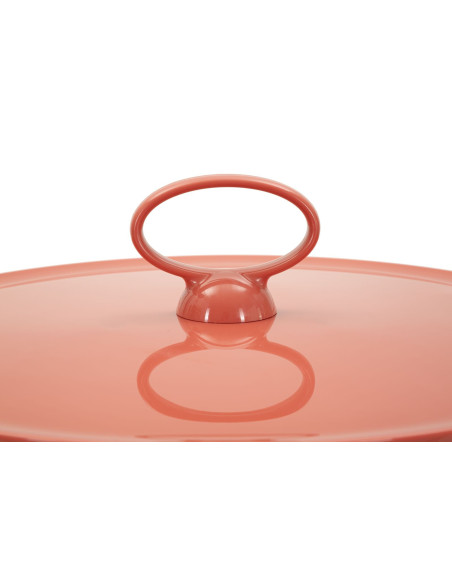 Table d'appoint design avec poignée & rangement Ronde 44 cm Plastique Rouge Iris 