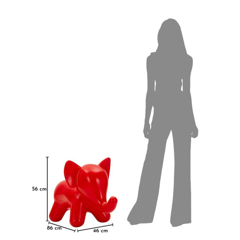 Tabouret design pour enfant Éléphant Plastique Rouge Ele 