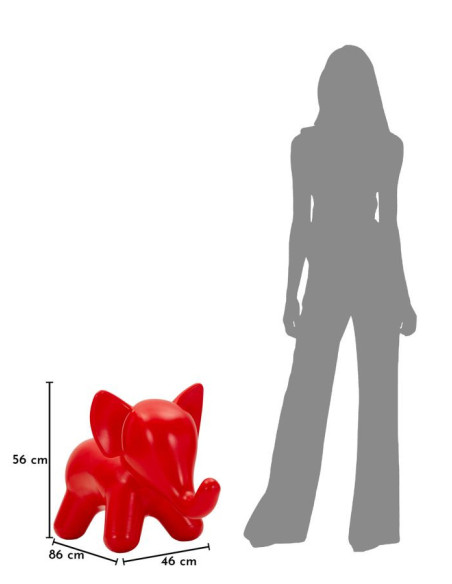 Tabouret design pour enfant Éléphant Plastique Rouge Ele 