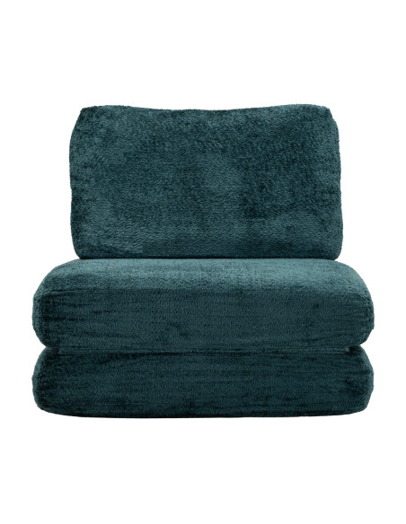 Fauteuil Chauffeuse design Bouclette Tissu Bleu canard Bouclé Éponge Faster 