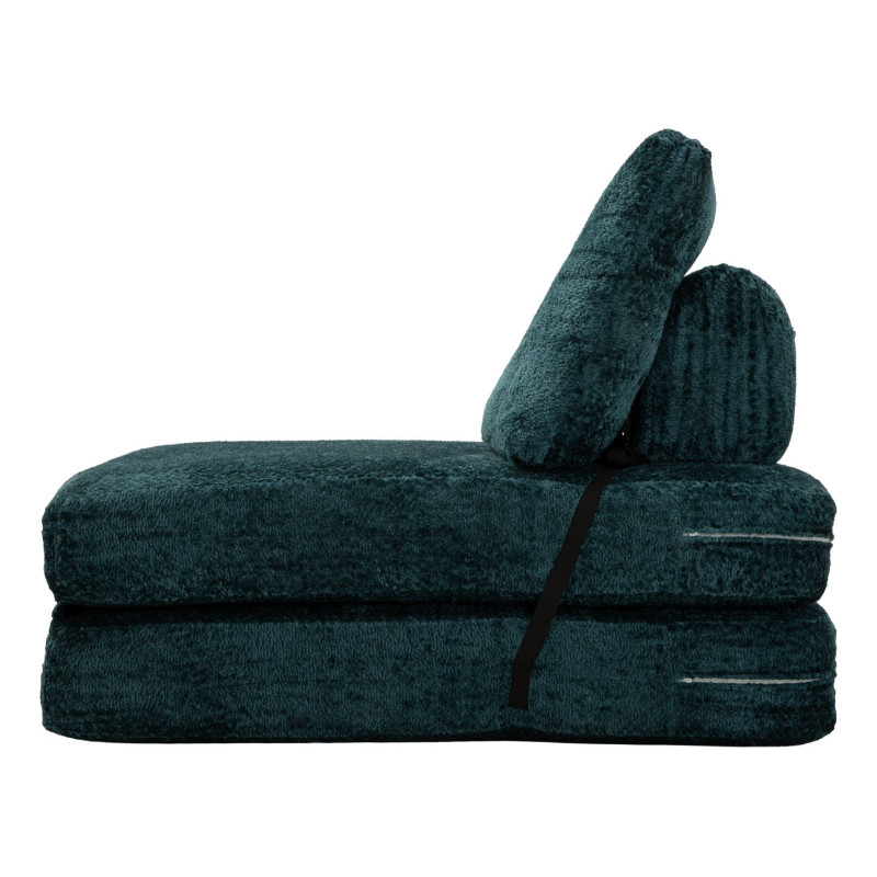 Fauteuil Chauffeuse design Bouclette Tissu Bleu canard Bouclé Éponge Faster 