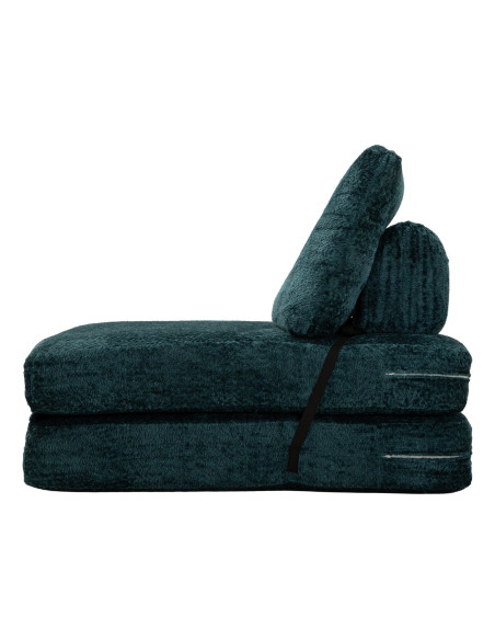 Fauteuil Chauffeuse design Bouclette Tissu Bleu canard Bouclé Éponge Faster 