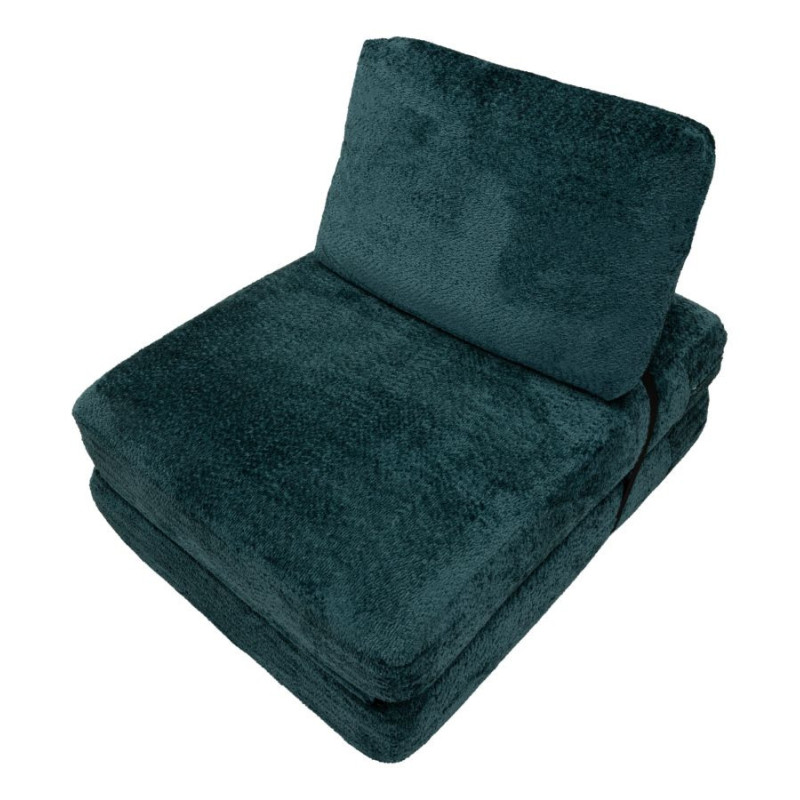 Fauteuil Chauffeuse design Bouclette Tissu Bleu canard Bouclé Éponge Faster 