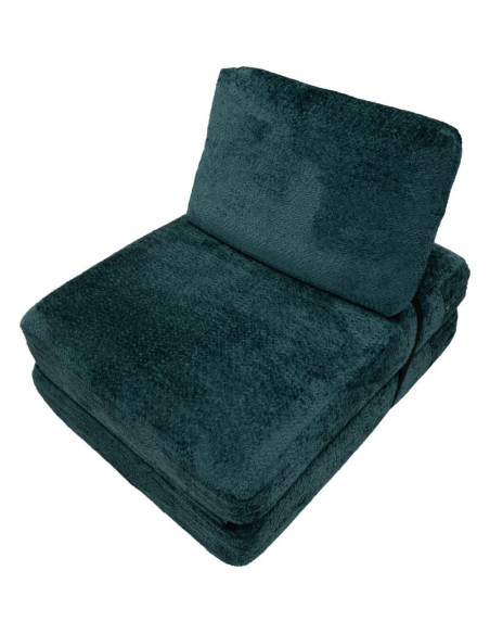 Fauteuil Chauffeuse design Bouclette Tissu Bleu canard Bouclé Éponge Faster 