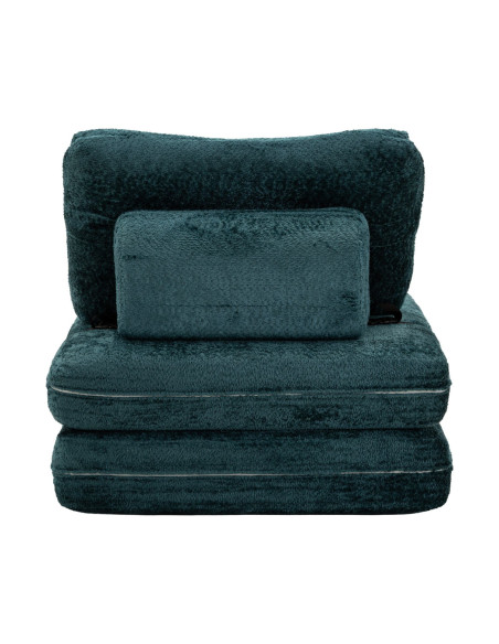 Fauteuil Chauffeuse design Bouclette Tissu Bleu canard Bouclé Éponge Faster 