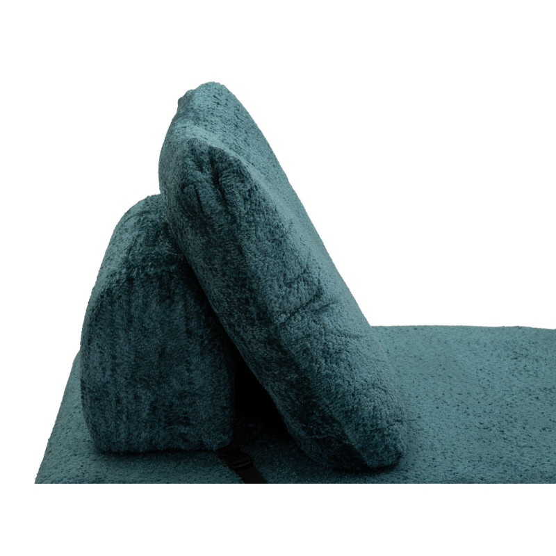Fauteuil Chauffeuse design Bouclette Tissu Bleu canard Bouclé Éponge Faster 