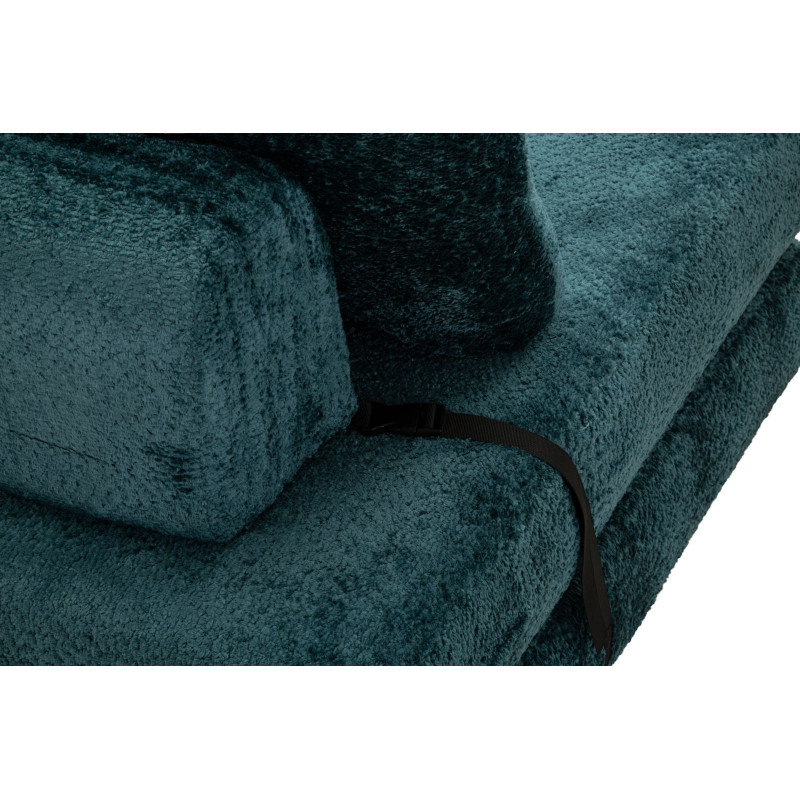 Fauteuil Chauffeuse design Bouclette Tissu Bleu canard Bouclé Éponge Faster 