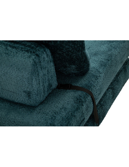 Fauteuil Chauffeuse design Bouclette Tissu Bleu canard Bouclé Éponge Faster 