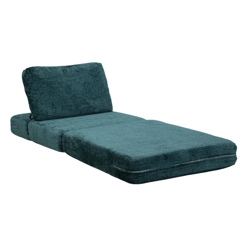 Fauteuil Chauffeuse design Bouclette Tissu Bleu canard Bouclé Éponge Faster 