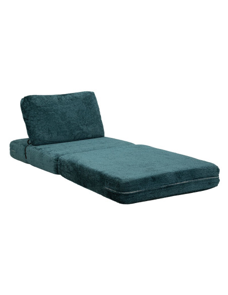 Fauteuil Chauffeuse design Bouclette Tissu Bleu canard Bouclé Éponge Faster 