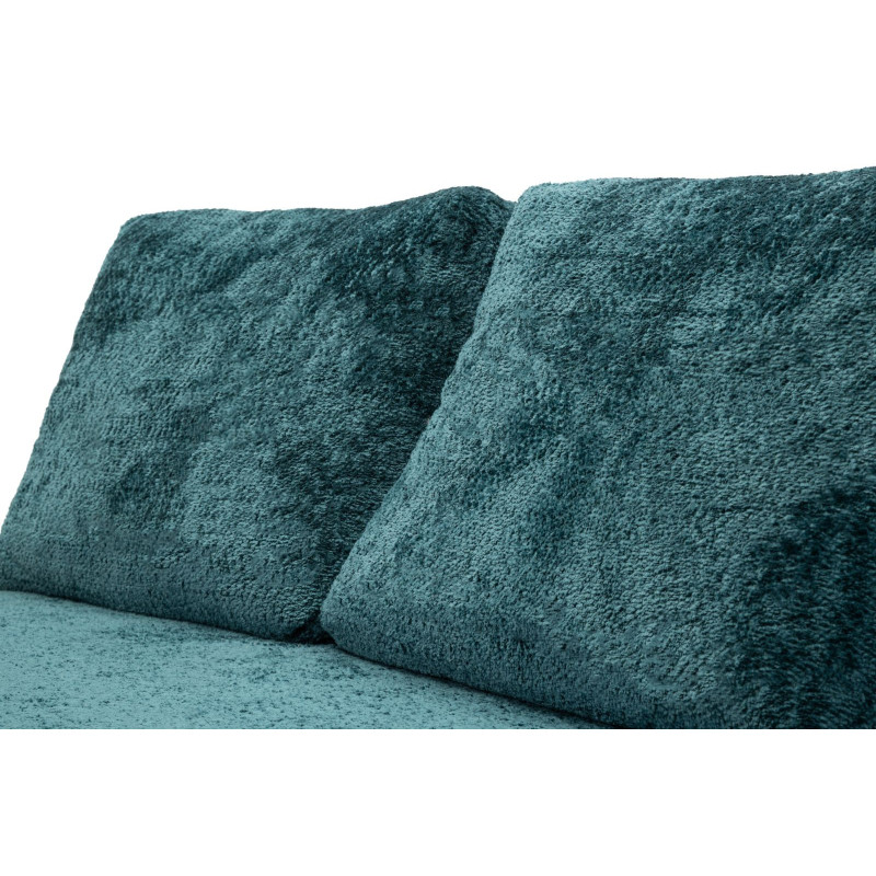 Canapé lit chauffeuse design Bouclette Droit 2 places 150 cm Tissu Bleu canard Bouclé Éponge Faster 