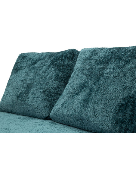 Canapé lit chauffeuse design Bouclette Droit 2 places 150 cm Tissu Bleu canard Bouclé Éponge Faster 