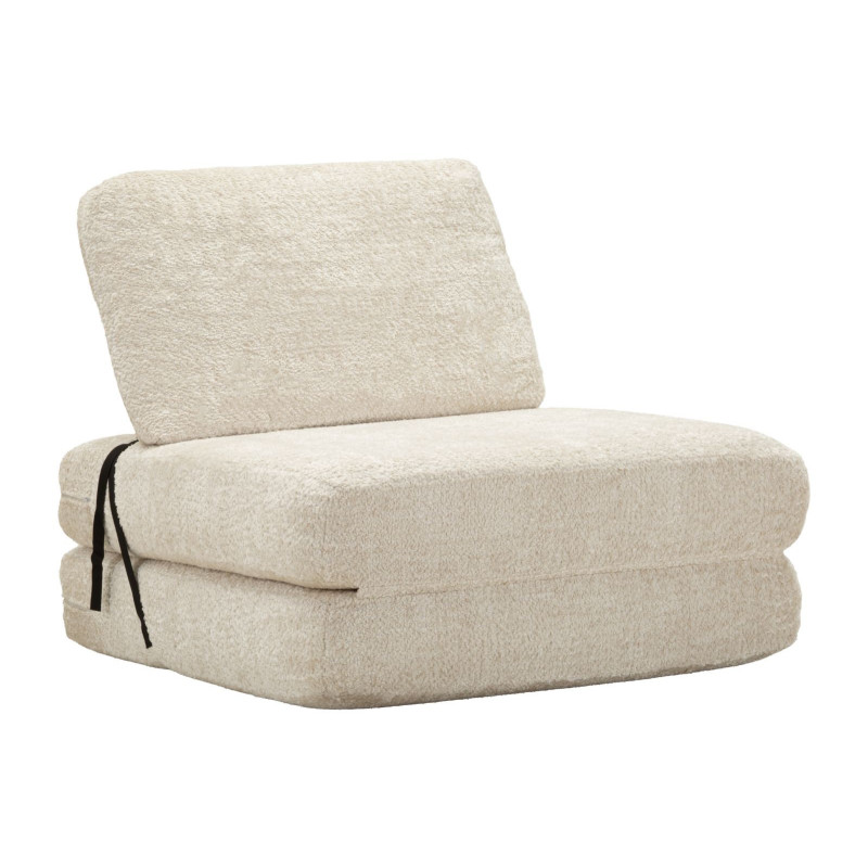 Fauteuil Chauffeuse design Bouclette Tissu Blanc Bouclé Éponge Faster 