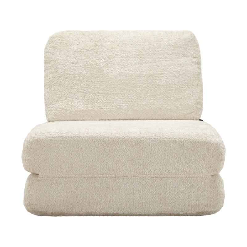 Fauteuil Chauffeuse design Bouclette Tissu Blanc Bouclé Éponge Faster 