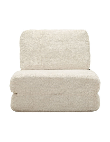 Fauteuil Chauffeuse design Bouclette Tissu Blanc Bouclé Éponge Faster 