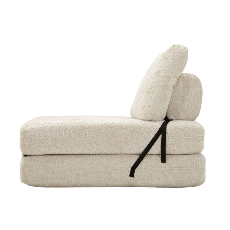 Fauteuil Chauffeuse design Bouclette Tissu Blanc Bouclé Éponge Faster 