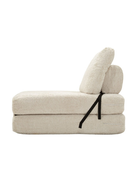 Fauteuil Chauffeuse design Bouclette Tissu Blanc Bouclé Éponge Faster 