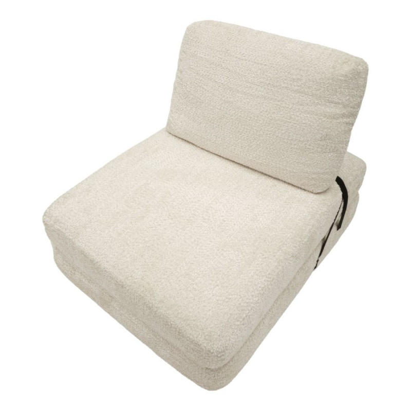 Fauteuil Chauffeuse design Bouclette Tissu Blanc Bouclé Éponge Faster 