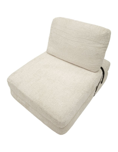 Fauteuil Chauffeuse design Bouclette Tissu Blanc Bouclé Éponge Faster 